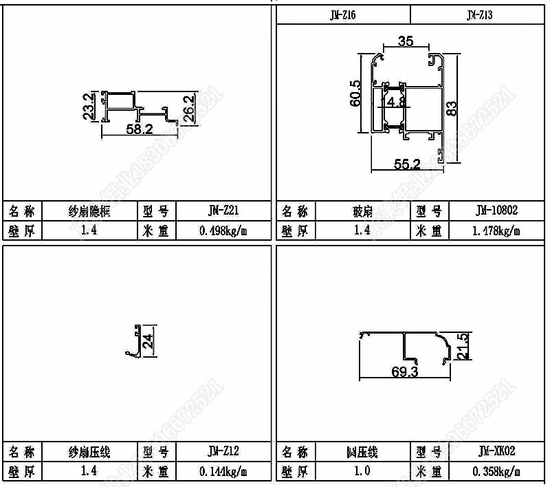108断桥窗纱一体型材